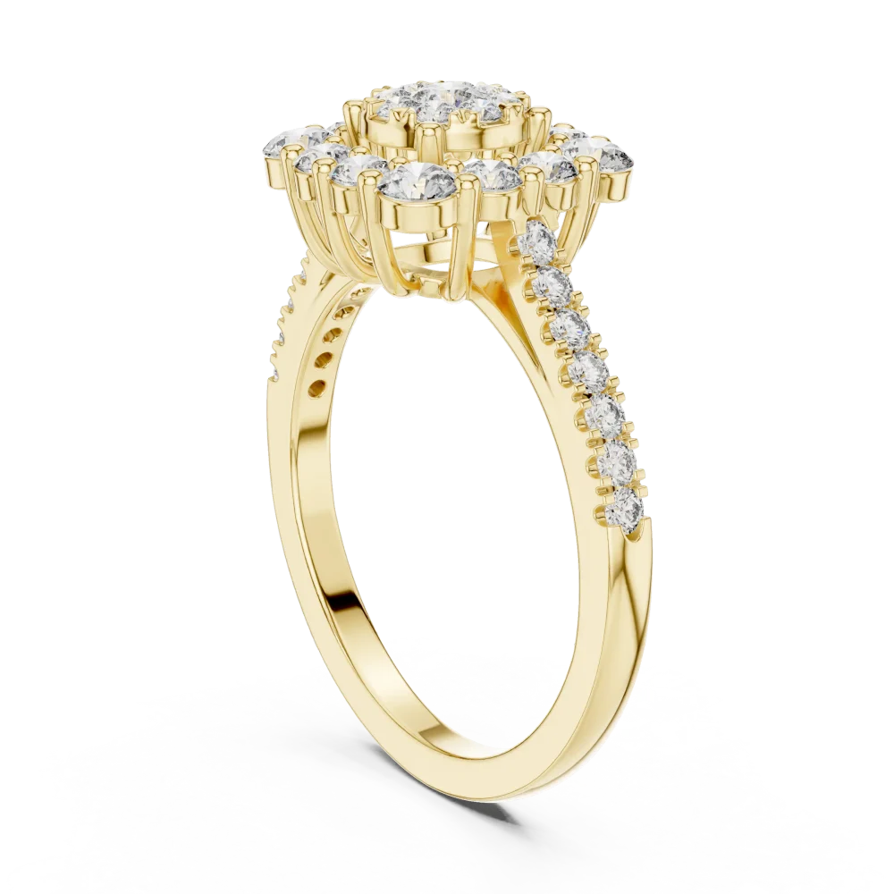 Luminary Round Brilliant Pavé-Set Cluster Cocktail Ring - Image 3