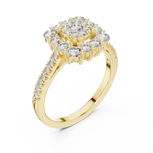 Luminary Round Brilliant Pavé-Set Cluster Cocktail Ring