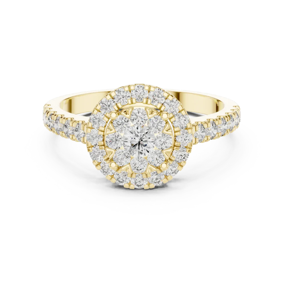 Luminary Round Brilliant Pavé-Set Halo Solitaire Ring - Image 2