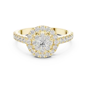 Luminary Round Brilliant Pavé-Set Halo Solitaire Ring - Image 2