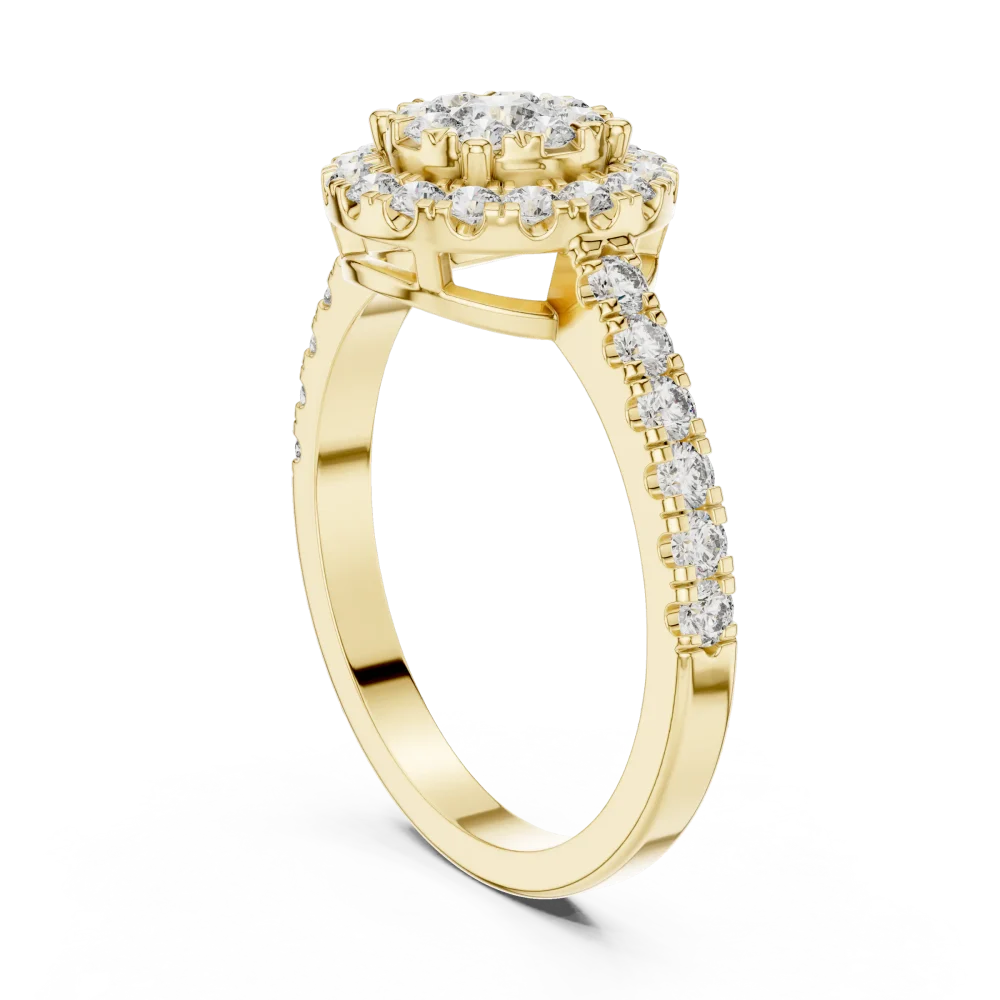 Luminary Round Brilliant Pavé-Set Halo Solitaire Ring - Image 3