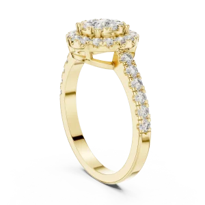 Luminary Round Brilliant Pavé-Set Halo Solitaire Ring - Image 3