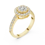 Luminary Round Brilliant Pavé-Set Halo Solitaire Ring