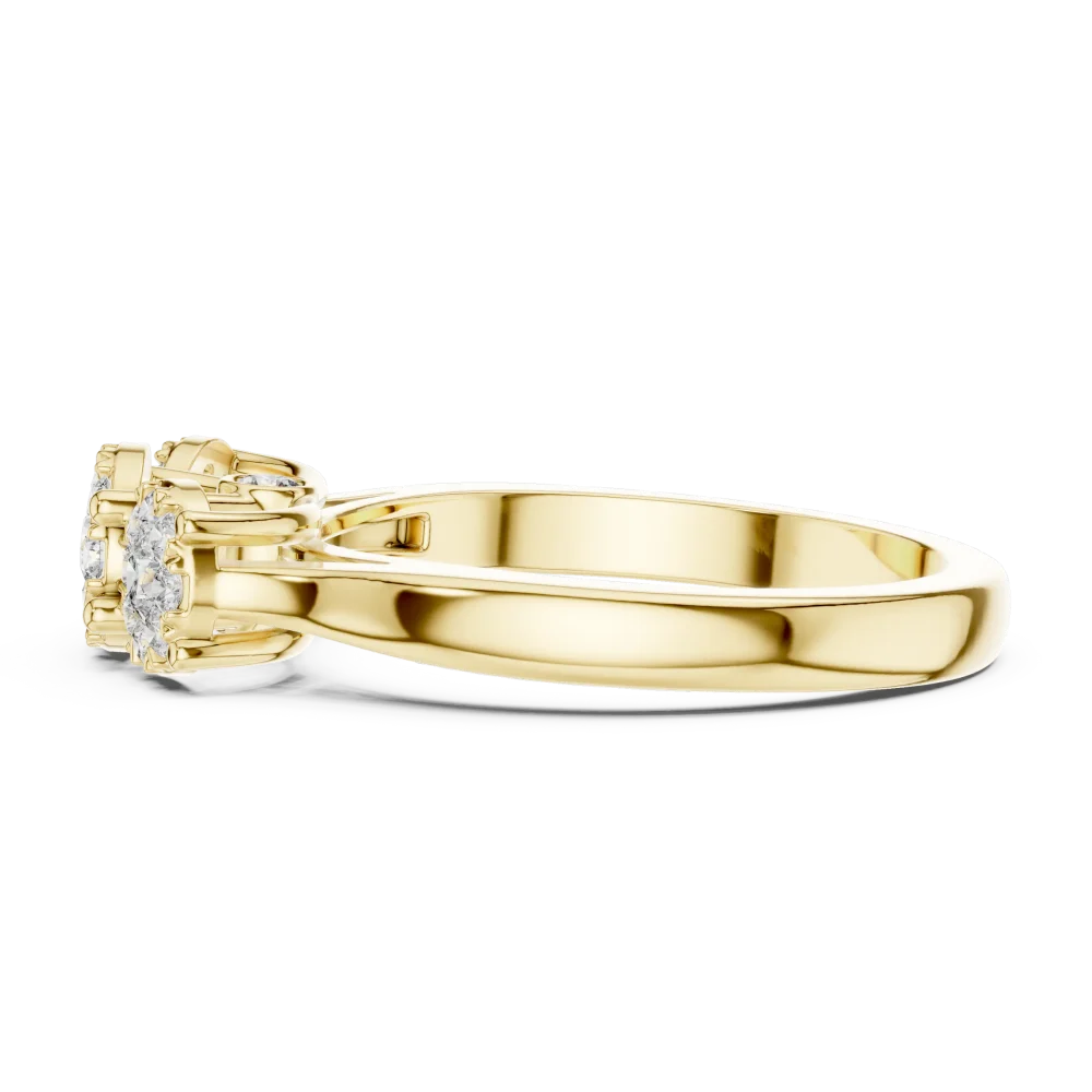 Luminary Round Brilliant Triple Cluster Statement Ring - Image 4
