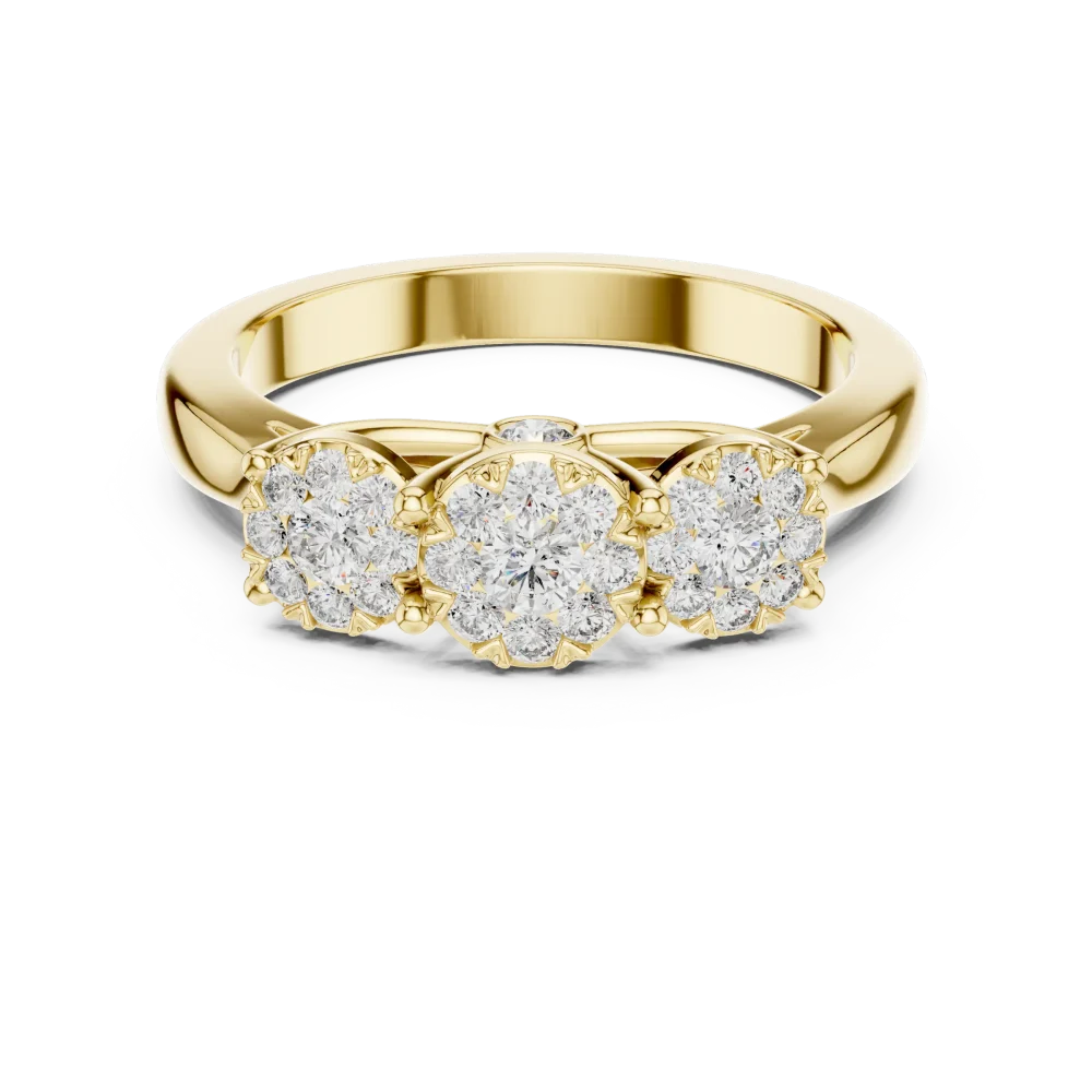Luminary Round Brilliant Triple Cluster Statement Ring - Image 2