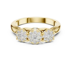 Luminary Round Brilliant Triple Cluster Statement Ring - Image 2