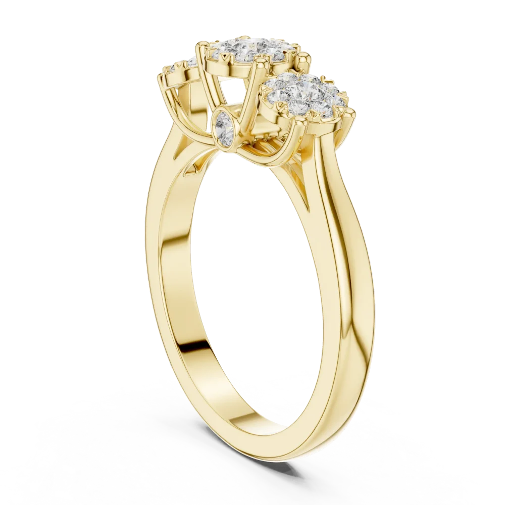 Luminary Round Brilliant Triple Cluster Statement Ring - Image 3