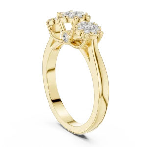 Luminary Round Brilliant Triple Cluster Statement Ring - Image 3
