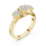 Luminary Round Brilliant Triple Cluster Statement Ring