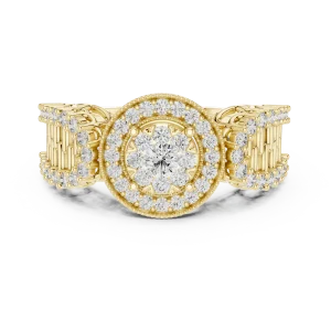 Luminary Round Pavé-Set Architectural Cocktail Ring - Image 2