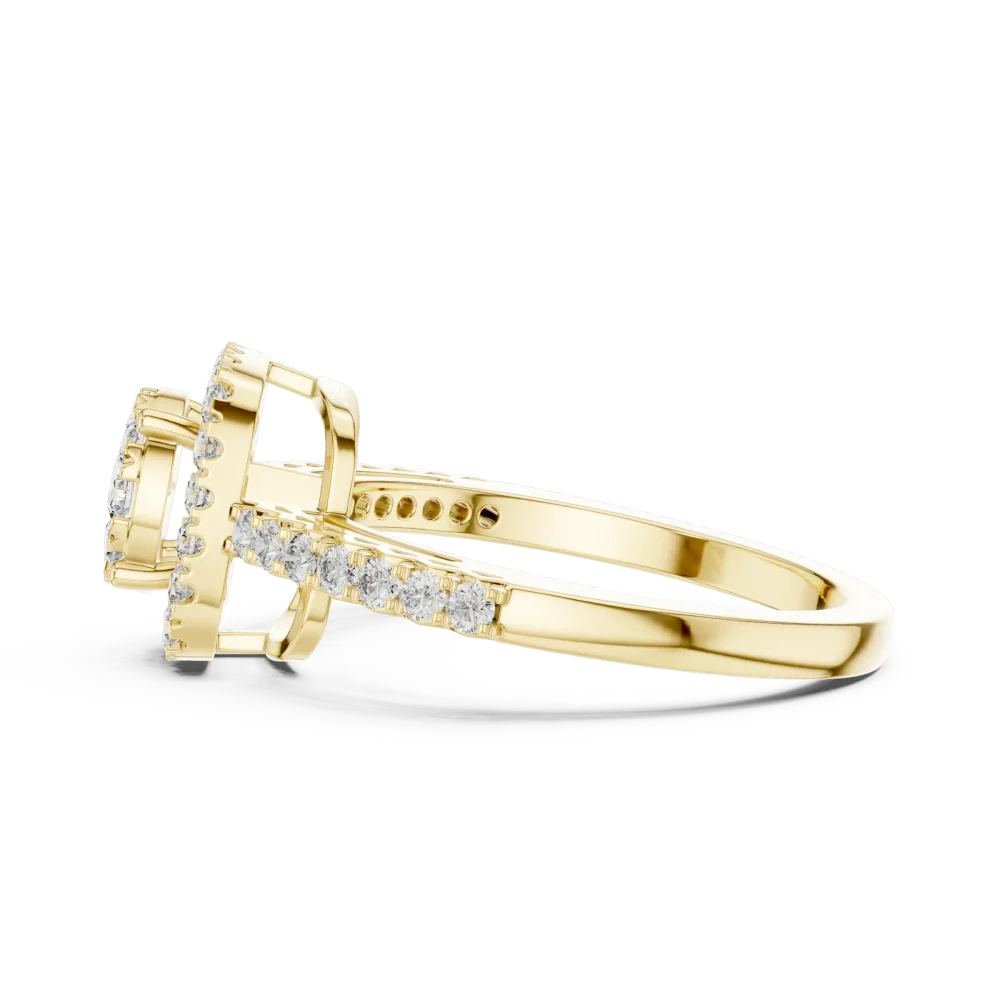 Luminary Round Brilliant Pavé-Set Halo Engagement Ring - Image 4