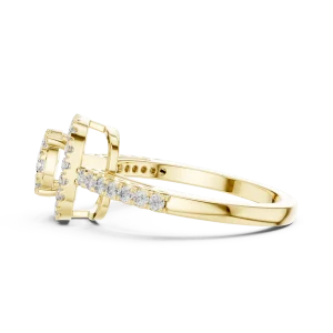 Luminary Round Brilliant Pavé-Set Halo Engagement Ring - Image 4