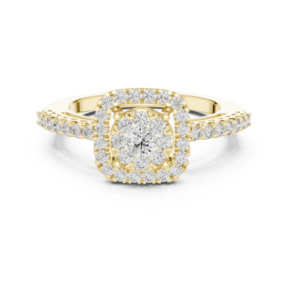 Luminary Round Brilliant Pavé-Set Halo Engagement Ring - Image 2