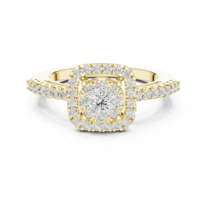 Luminary Round Brilliant Pavé-Set Halo Engagement Ring - Image 2