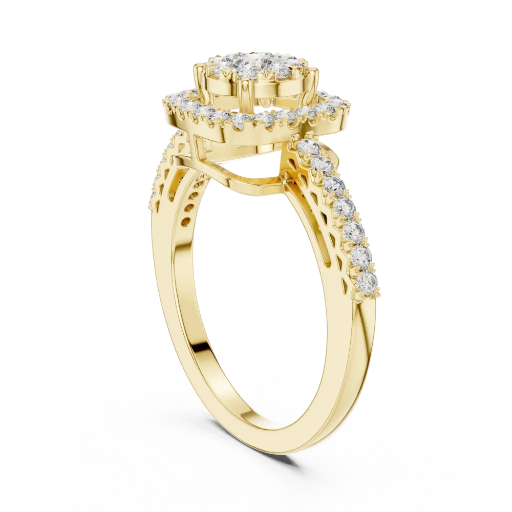 Luminary Round Brilliant Pavé-Set Halo Engagement Ring - Image 3