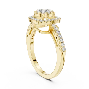 Luminary Round Brilliant Pavé-Set Halo Engagement Ring - Image 3