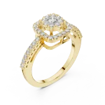 Luminary Round Brilliant Pavé-Set Halo Engagement Ring