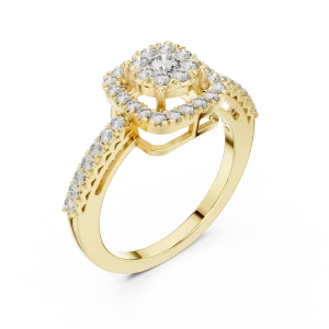 Luminary Round Brilliant Pavé-Set Halo Engagement Ring