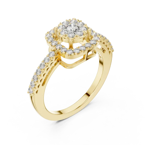 Luminary Round Brilliant Pavé-Set Halo Engagement Ring