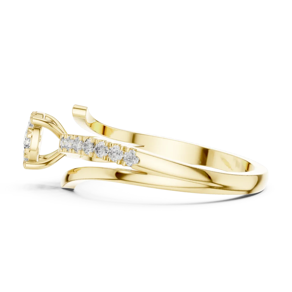 Ethereal Round Brilliant Pavé-Set Solitaire Ring - Image 4