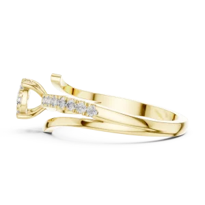 Ethereal Round Brilliant Pavé-Set Solitaire Ring - Image 4