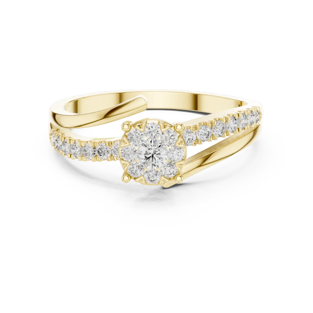 Ethereal Round Brilliant Pavé-Set Solitaire Ring - Image 2