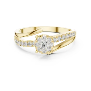 Ethereal Round Brilliant Pavé-Set Solitaire Ring - Image 2