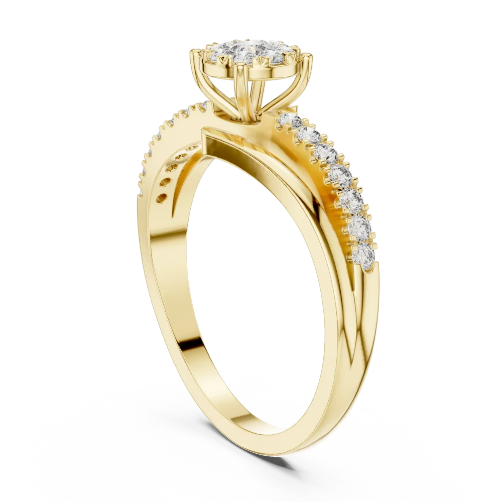 Ethereal Round Brilliant Pavé-Set Solitaire Ring - Image 3