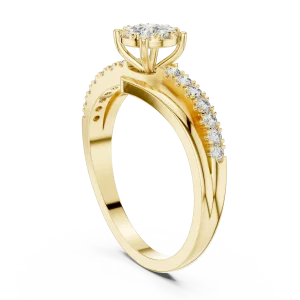 Ethereal Round Brilliant Pavé-Set Solitaire Ring - Image 3
