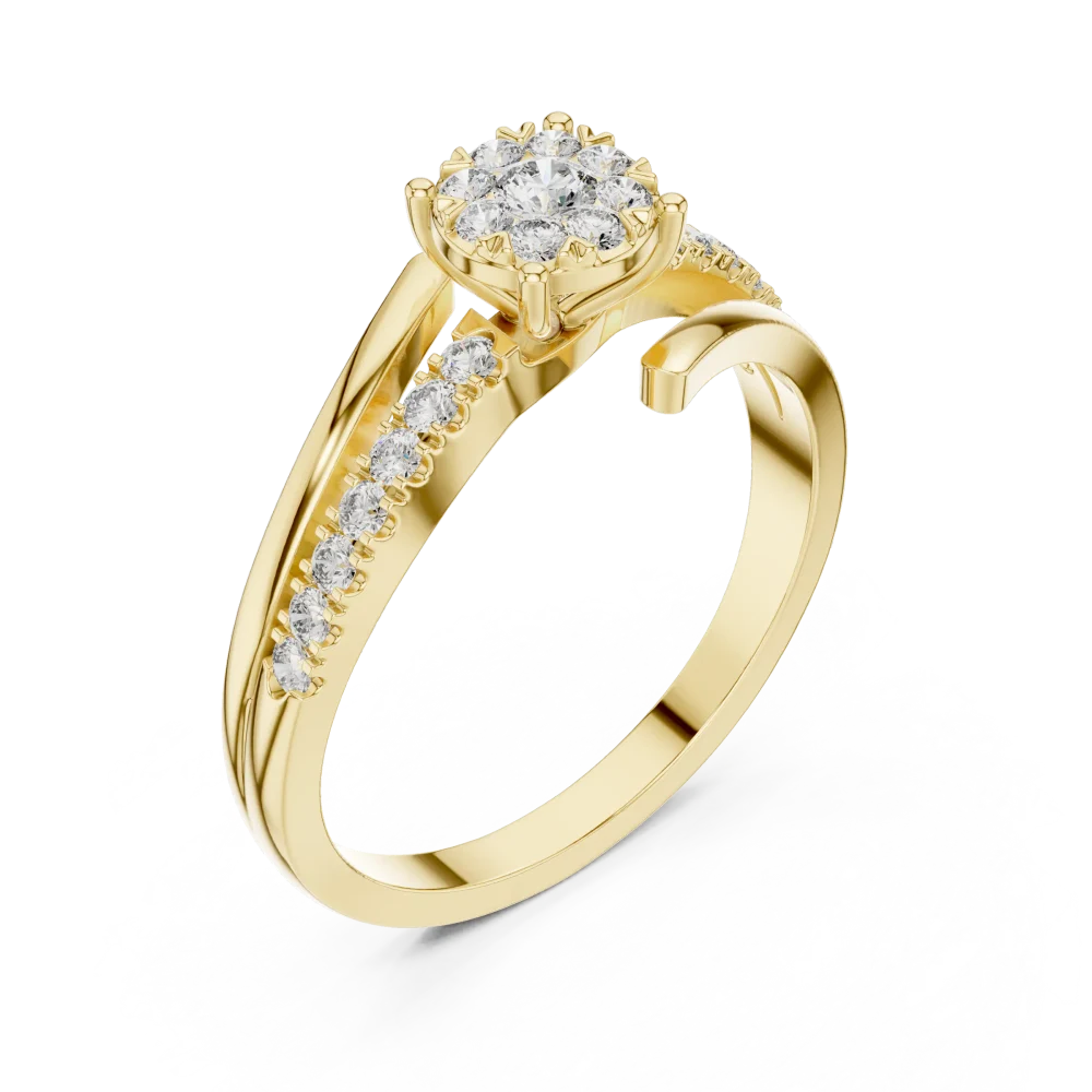 Experience the brilliance of this Ethereal Round Pavé-Set Solitaire Ring. Handcrafted with certified lab-grown DIAMEUR diamonds. Shop this modern treasure.