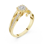 Ethereal Round Brilliant Pavé-Set Solitaire Ring