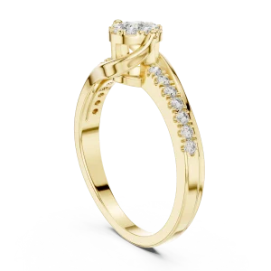 Luminary Round Brilliant Pavé-Set Fluid Solitaire Ring - Image 3