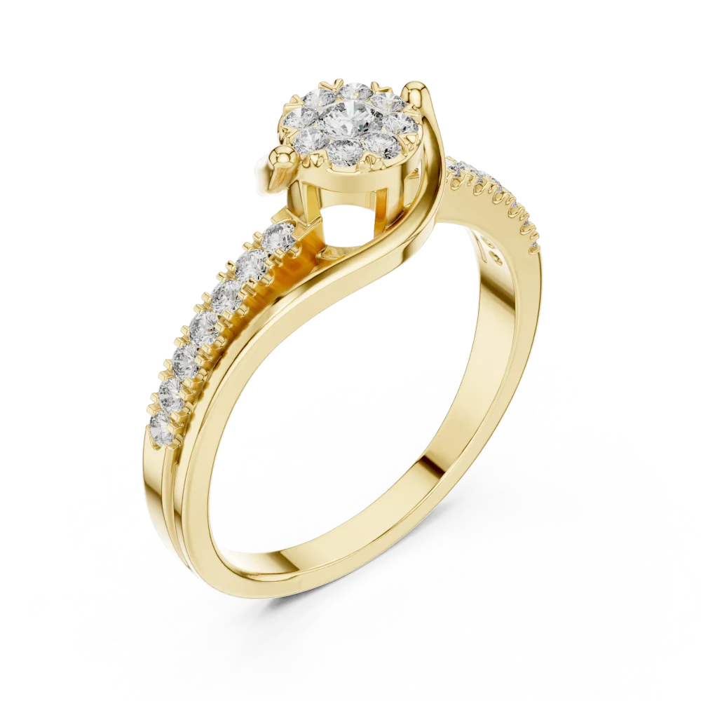 Discover the radiant allure of our fluid pavé-set solitaire ring. Featuring DIAMEUR lab-grown diamonds, it is the ultimate modern luxury classic.