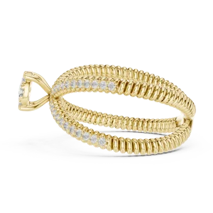 Infinite Round Brilliant Pavé-Set Cross Over Solitaire Ring - Image 4