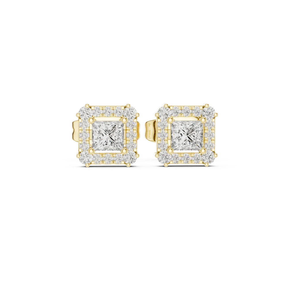 Symmetry Princess Halo Stud Earrings - Image 2