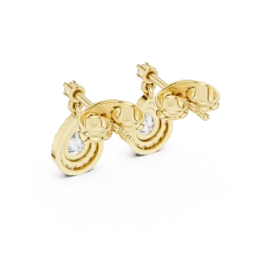Ethereal Pear and Round Halo Drop Earrings - Image 3