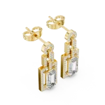 Luminary Emerald Cut Architectural Pavé-Set Drop Earrings