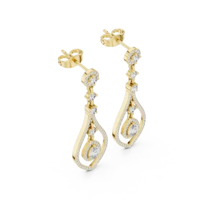 Ethereal Pear and Round Pavé-Set Drop Earrings