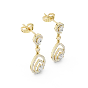 Ethereal Pear and Round Pavé-Set Luminary Dangle Earrings