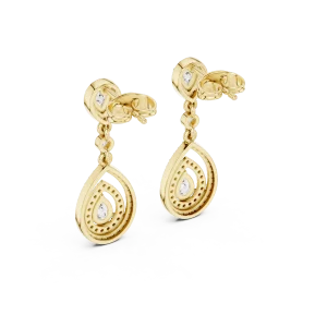 Ethereal Pear and Round Pavé-Set Luminary Dangle Earrings - Image 3
