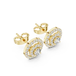 Luminary Round Brilliant Dual Halo Solitaire Stud Earrings