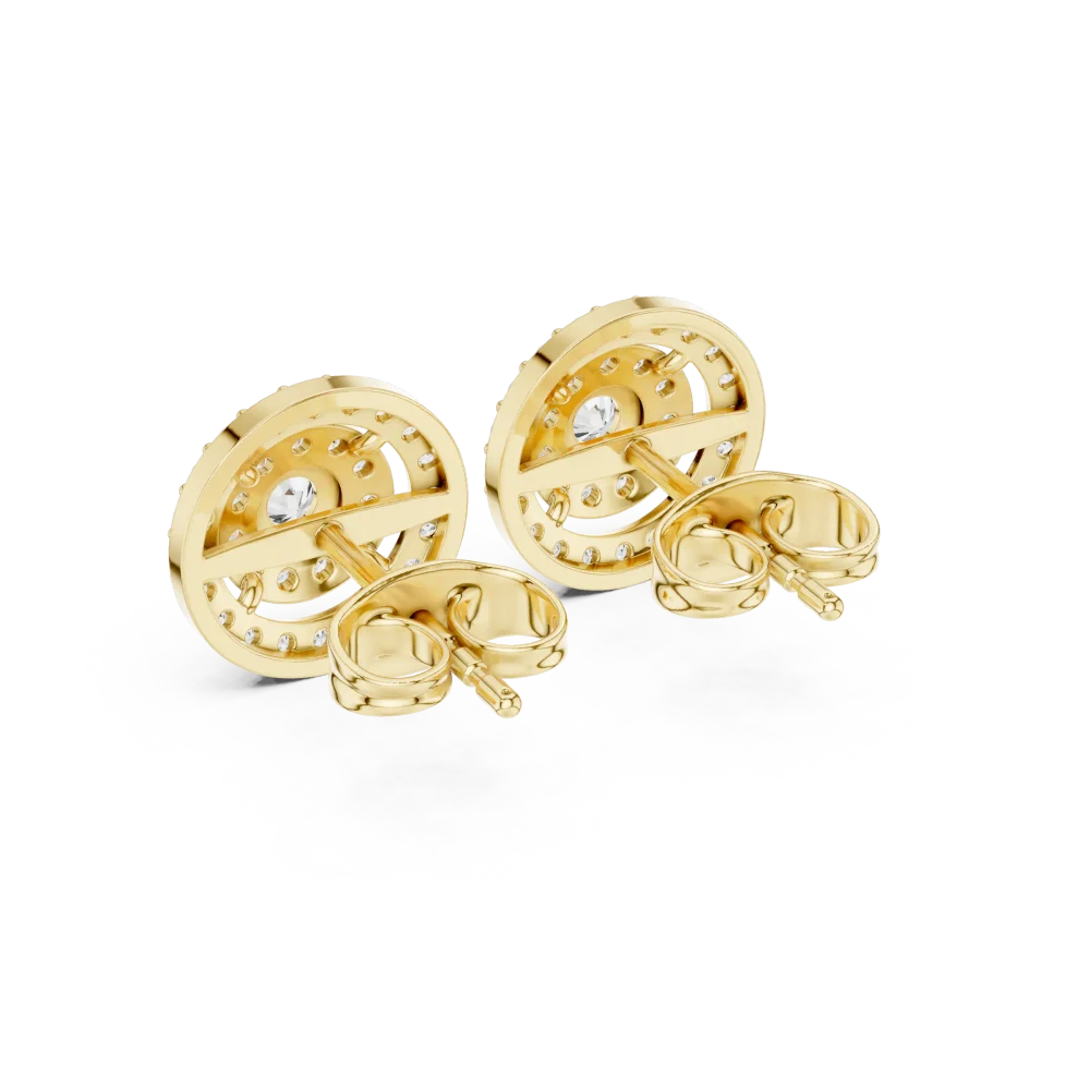 Luminary Round Brilliant Dual Halo Solitaire Stud Earrings - Image 3