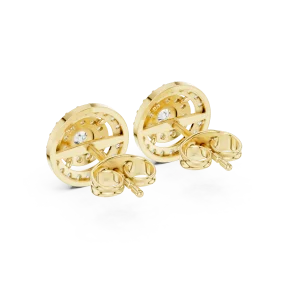 Luminary Round Brilliant Dual Halo Solitaire Stud Earrings - Image 3
