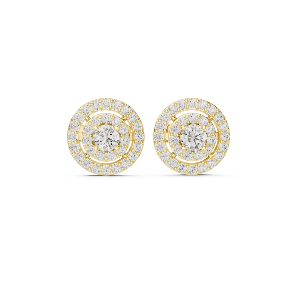 Luminary Round Brilliant Dual Halo Solitaire Stud Earrings - Image 2