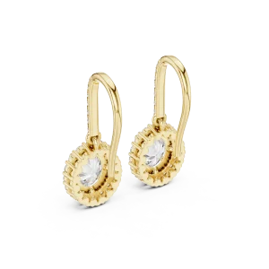 Ethereal Oval Halo Pavé-Set Drop Earrings - Image 3