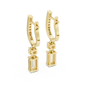 Luminary Baguette and Round Cut Geometric Drop Earrings - Image 3
