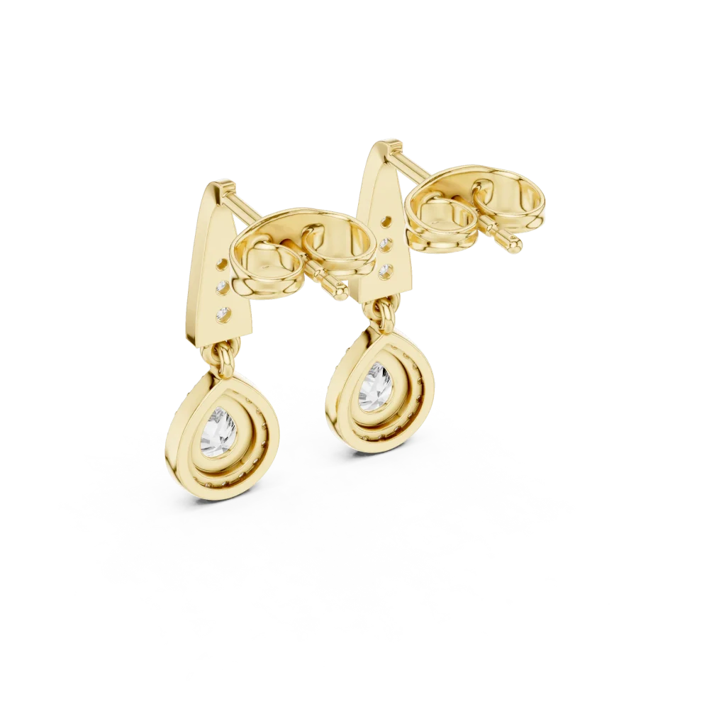 Symmetry Pear and Round Geometric Drop Earrings - Image 3