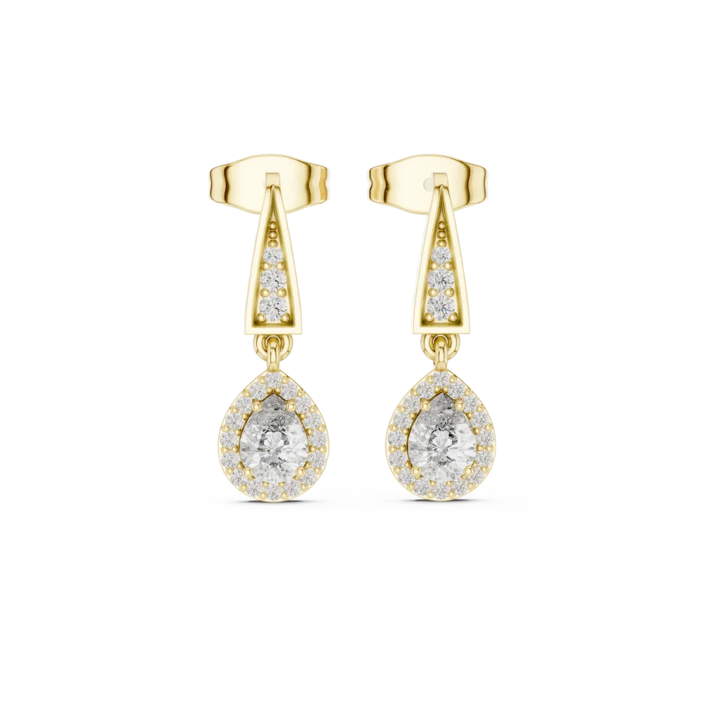 Symmetry Pear and Round Geometric Drop Earrings - Image 2