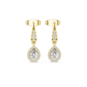 Symmetry Pear and Round Geometric Drop Earrings - Image 2