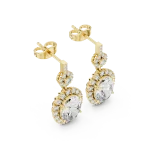 Luminary Oval and Round Brilliant Pavé-Set Drop Earrings
